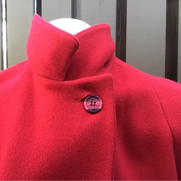 Vintage J.G. Hook Red Double-Breasted 100% Wool Long Coat - Picture 6 of 16